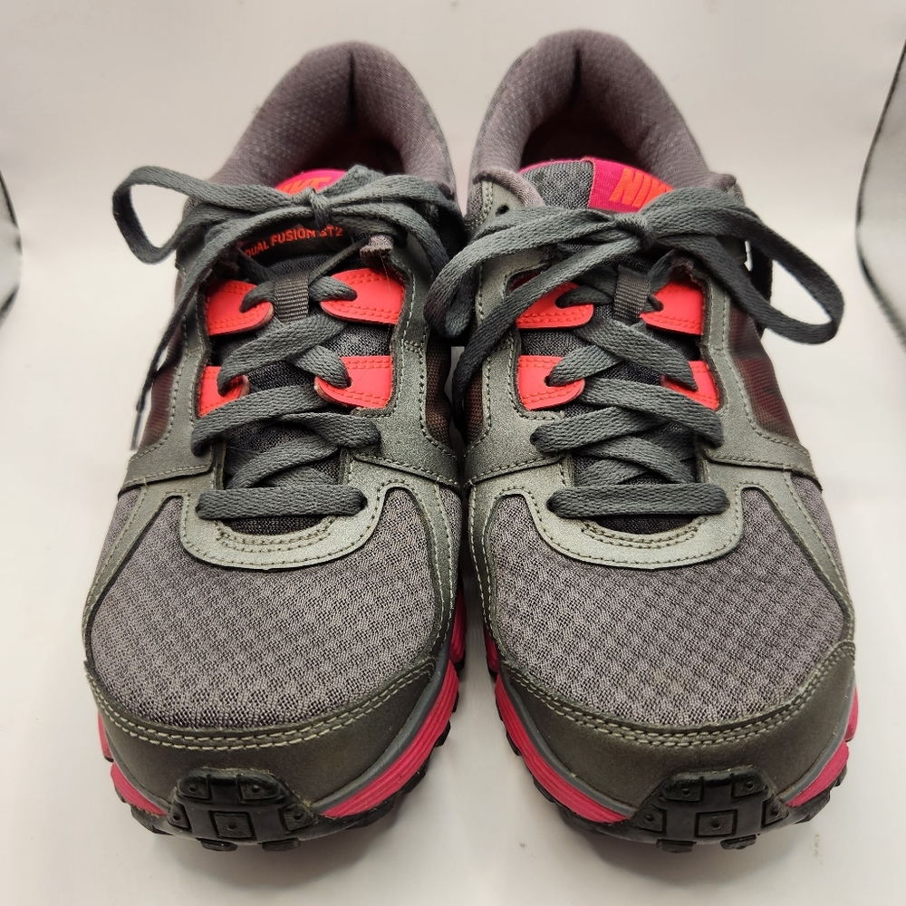 Women's Dark Gray, Pink, Orange Nike Dual Fusion Running Sneakers,  Size 9.5 - Picture 4 of 9